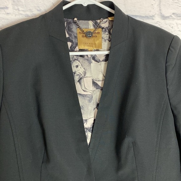 Ted Baker Working Title black wool blend one button blazer jacket - Picture 2 of 6